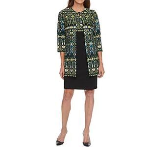 Danny & Nicole Womens Geo Linear Jacket Dress size 10